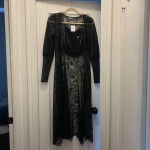 Intimately by Free People black embroidered strapless bandeau and kimono